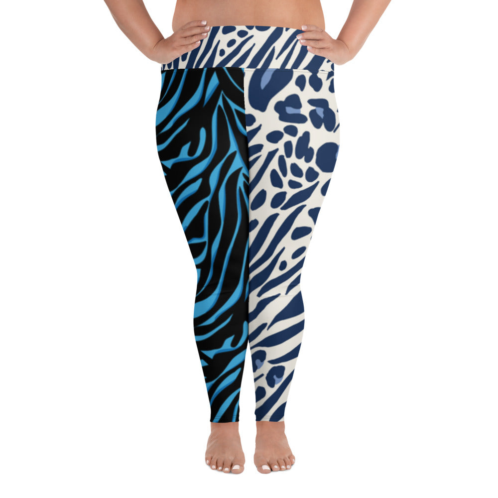 Cheeta/Zebra Mixed Print Plus Size Leggings