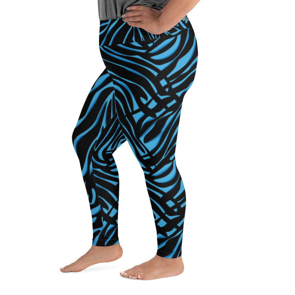 Plus Size Leggings- Electric Zebra