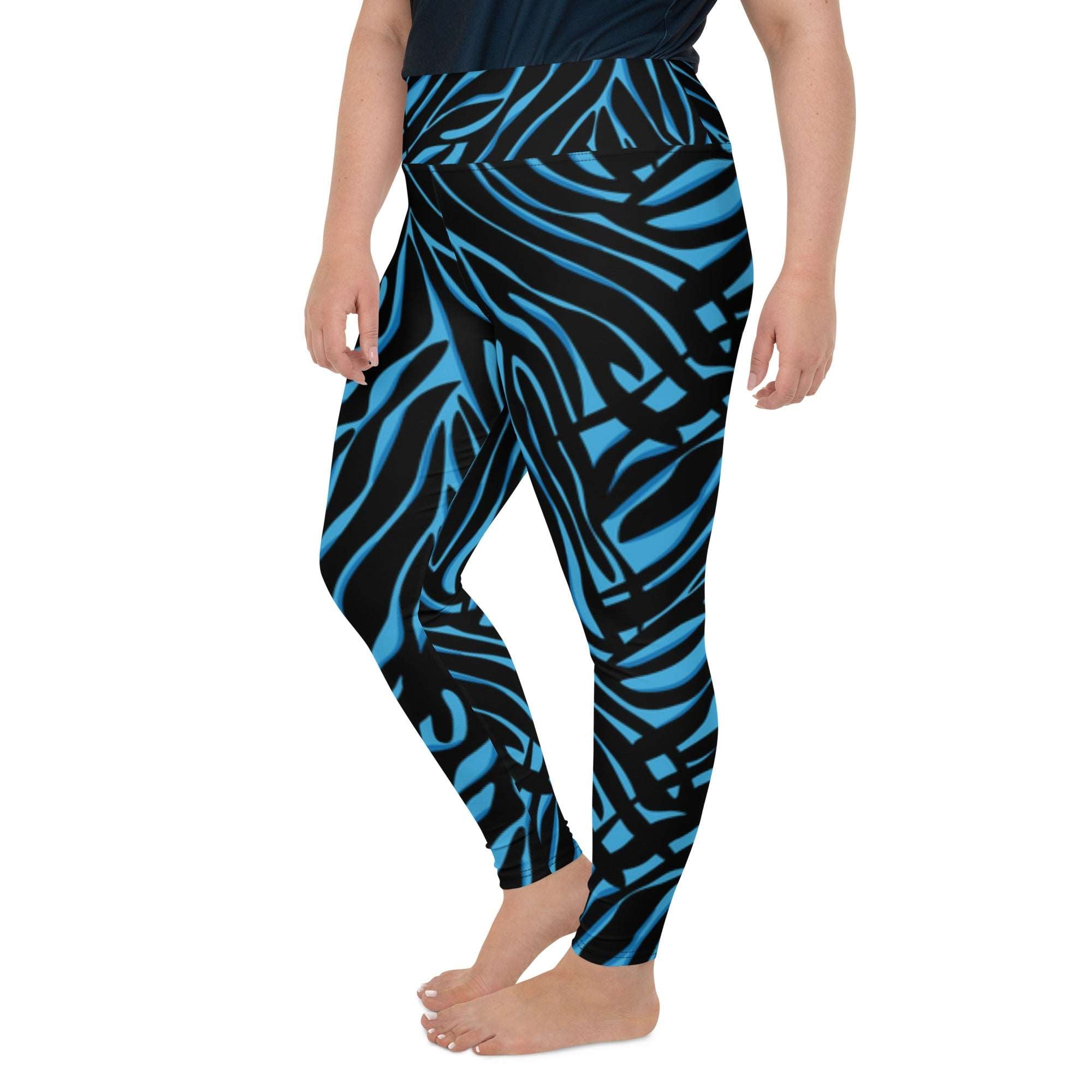 Plus Size Leggings- Electric Zebra