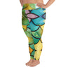 Mermaid gold, yellow, green Plus Size Leggings