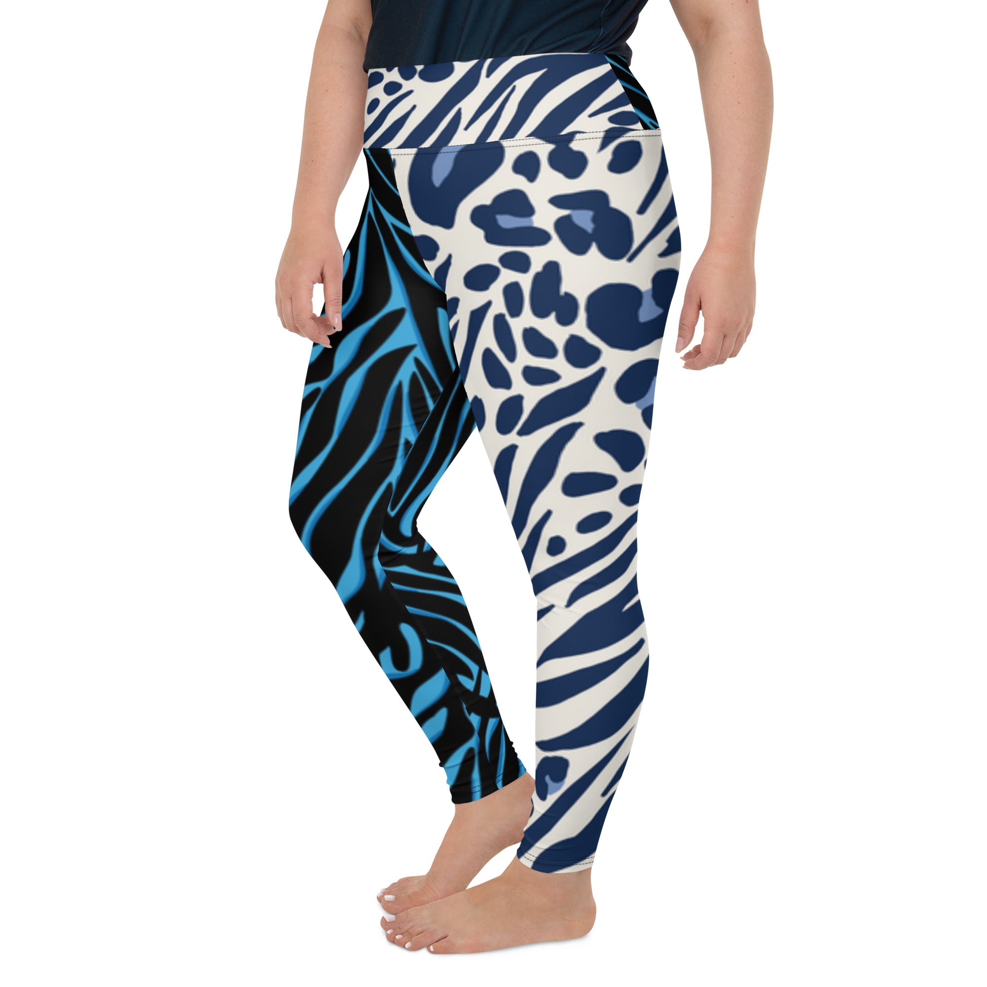 Cheeta/Zebra Mixed Print Plus Size Leggings