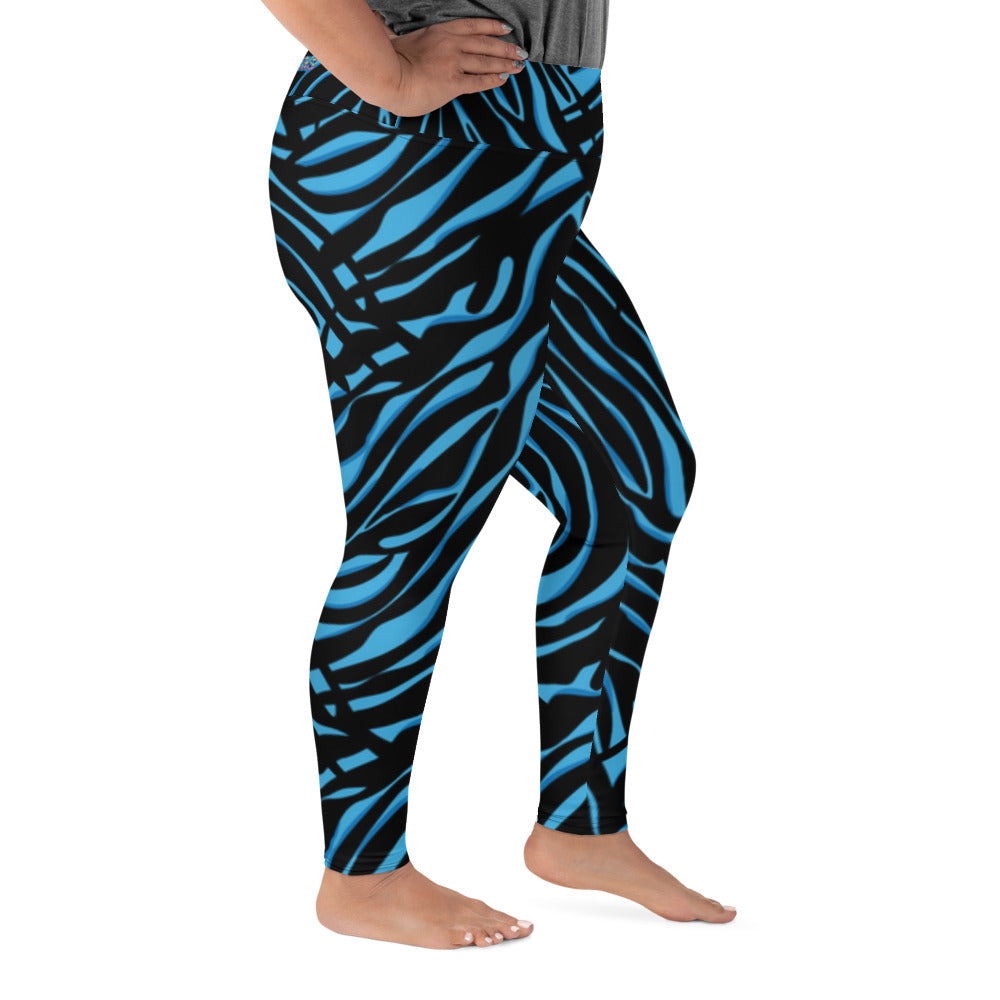 Plus Size Leggings- Electric Zebra