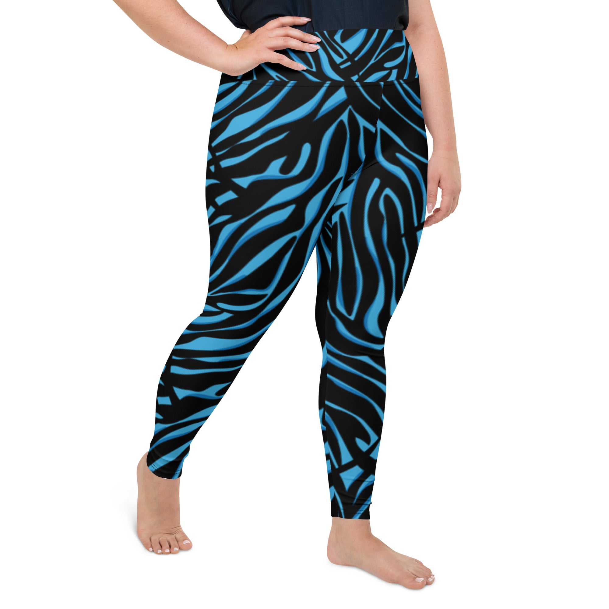 Plus Size Leggings- Electric Zebra