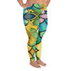 Mermaid gold, yellow, green Plus Size Leggings