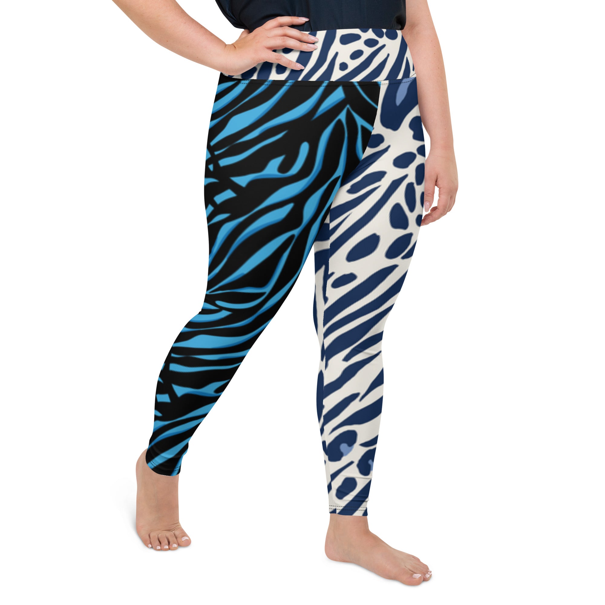 Cheeta/Zebra Mixed Print Plus Size Leggings