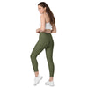 high waisted Army Green 2 Pocket leggings