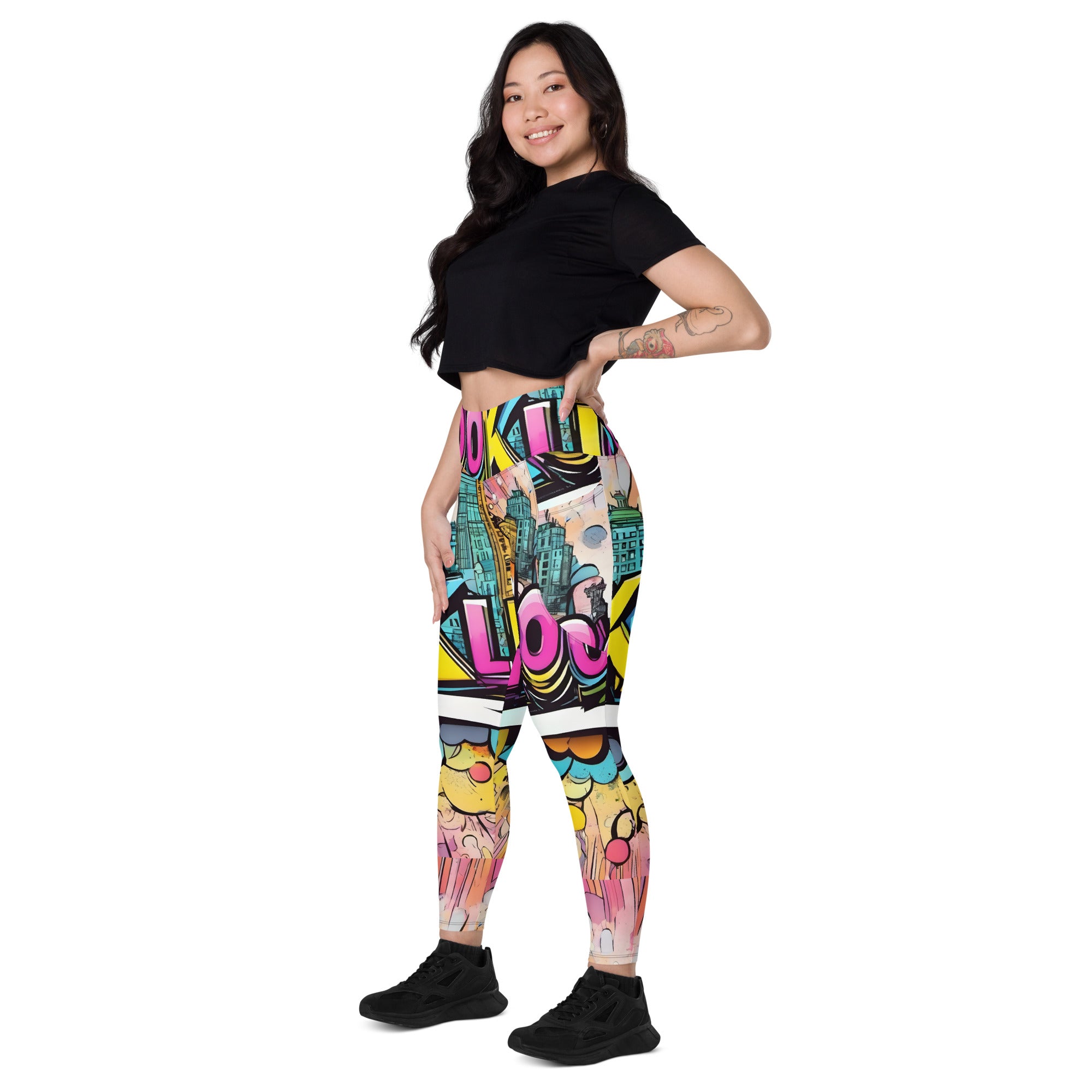 Brooklyn Grafitti Leggings with pockets