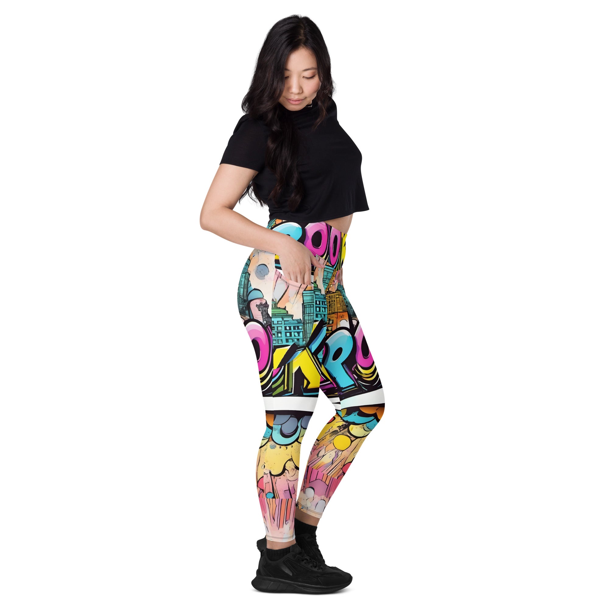 Brooklyn Grafitti Leggings with pockets