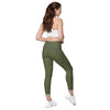 high waisted Army Green 2 Pocket leggings