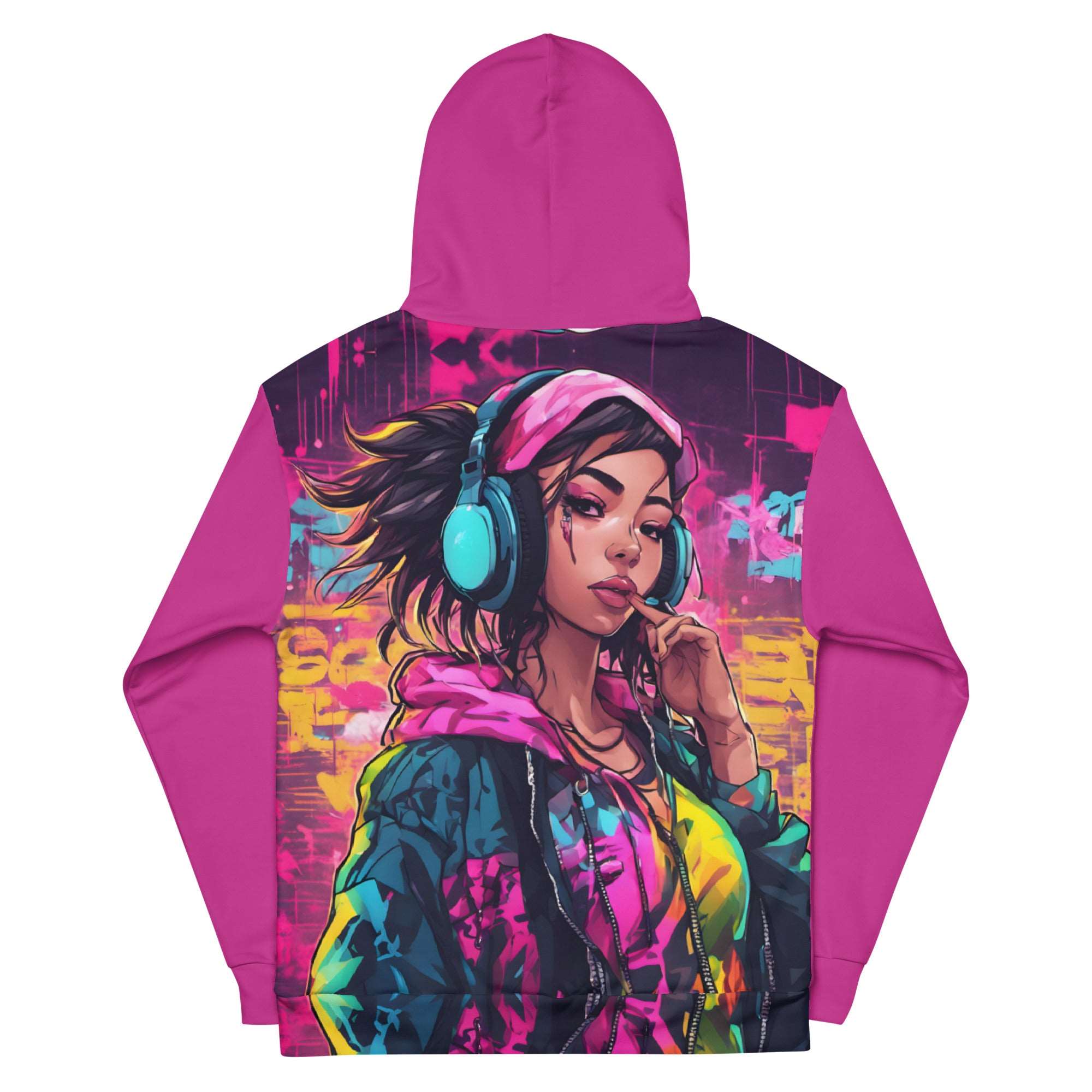 Hip Hop Neon Pink Girl Hoodie