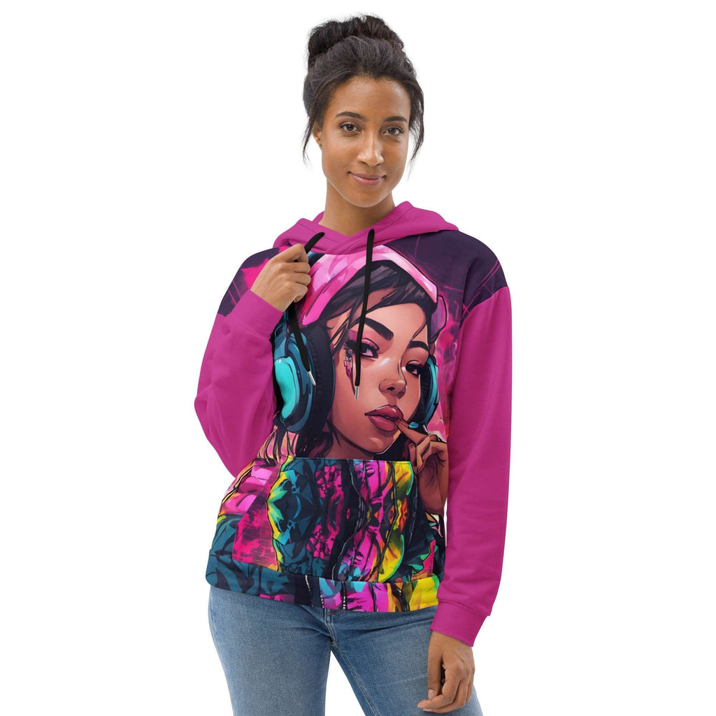 Hip Hop Neon Pink Girl Hoodie
