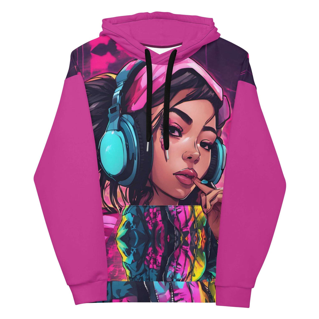 Hip Hop Neon Pink Girl Hoodie