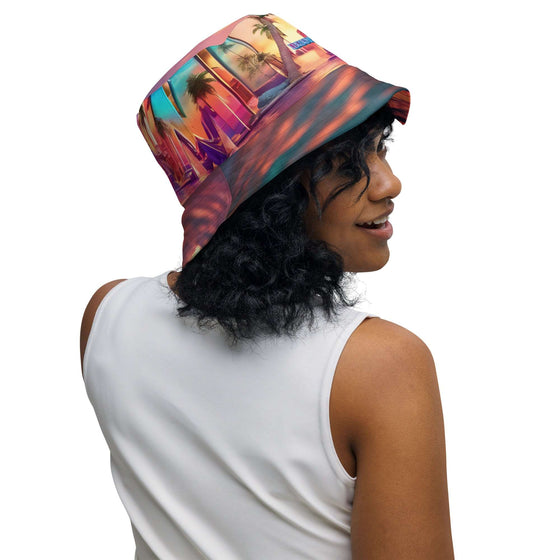 Miami Sunset Reversible Bucket Hat