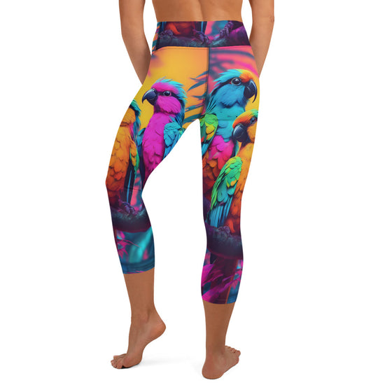 Parrots of Puerto Rico Yoga Capri Leggings