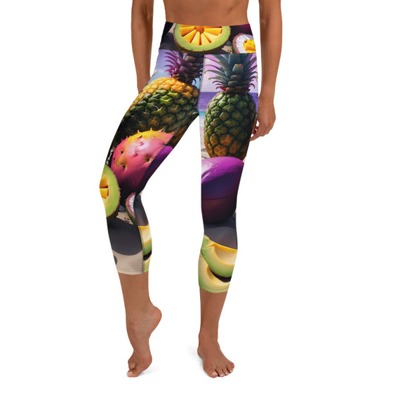 Island Fruits Yoga Capri Leggings