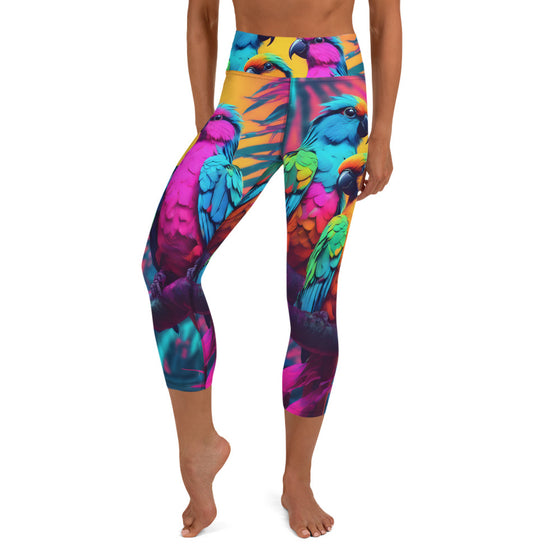 Parrots of Puerto Rico Yoga Capri Leggings