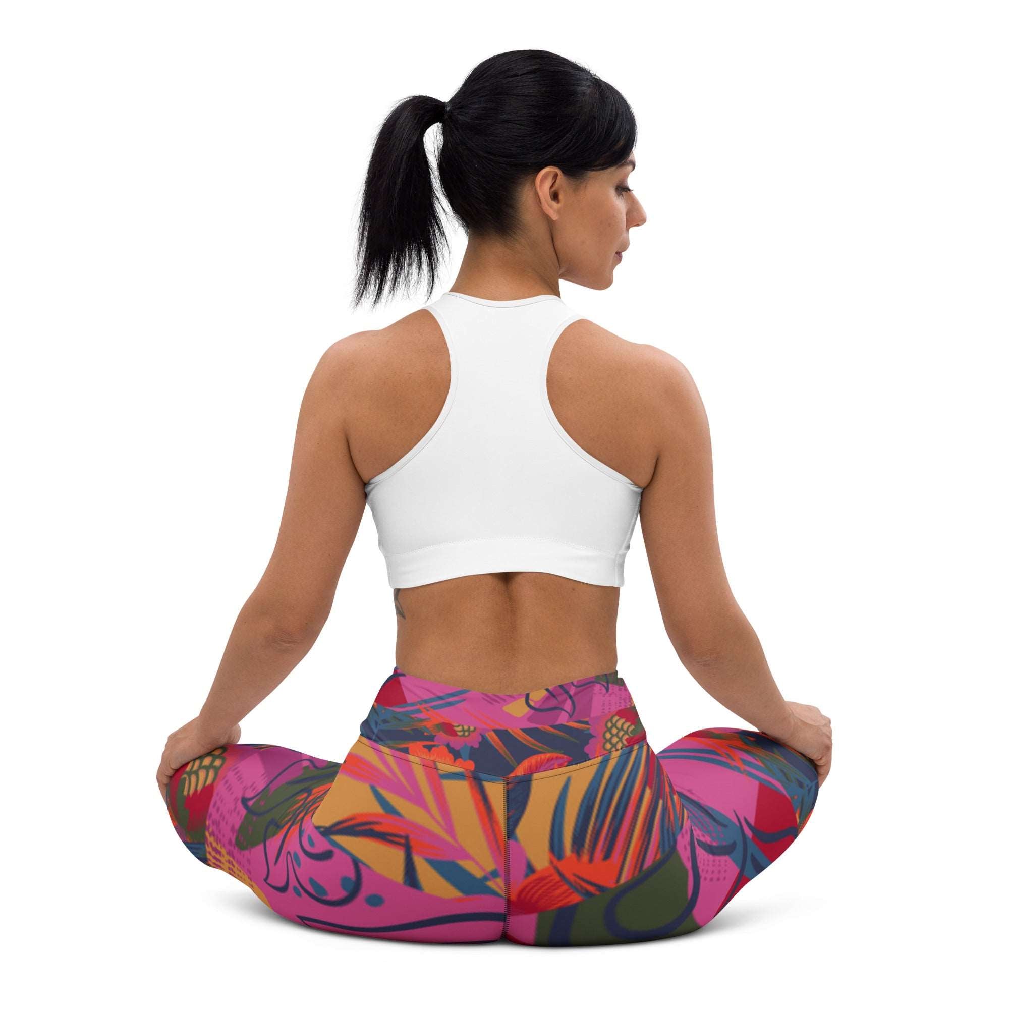 Tropical Magenta Yoga Leggings