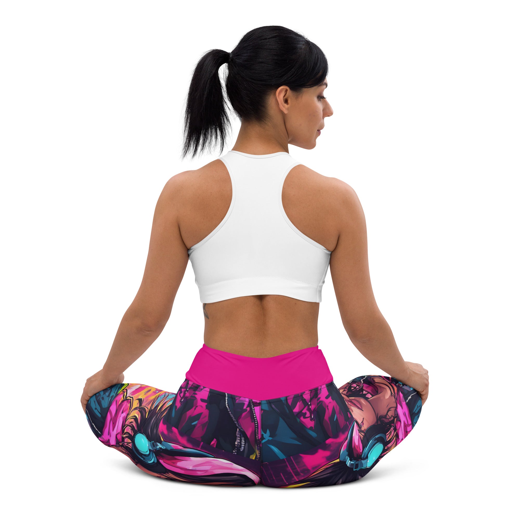 Hip Hop Girl Neon Pink Yoga Leggings