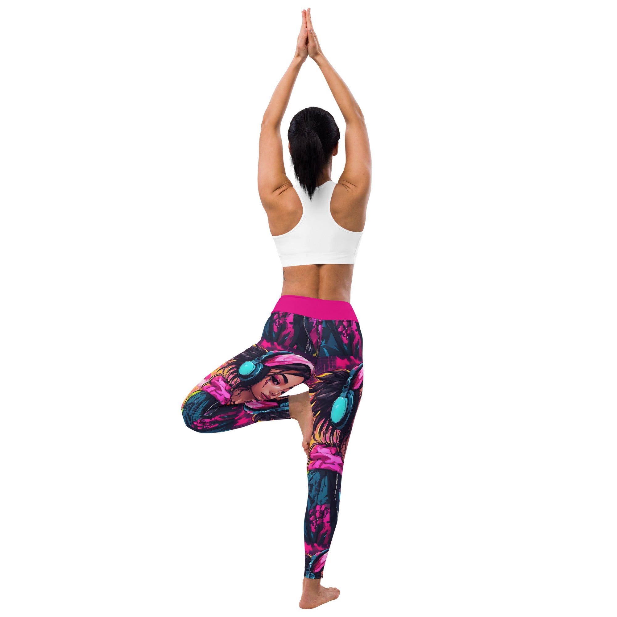 Hip Hop Girl Neon Pink Yoga Leggings