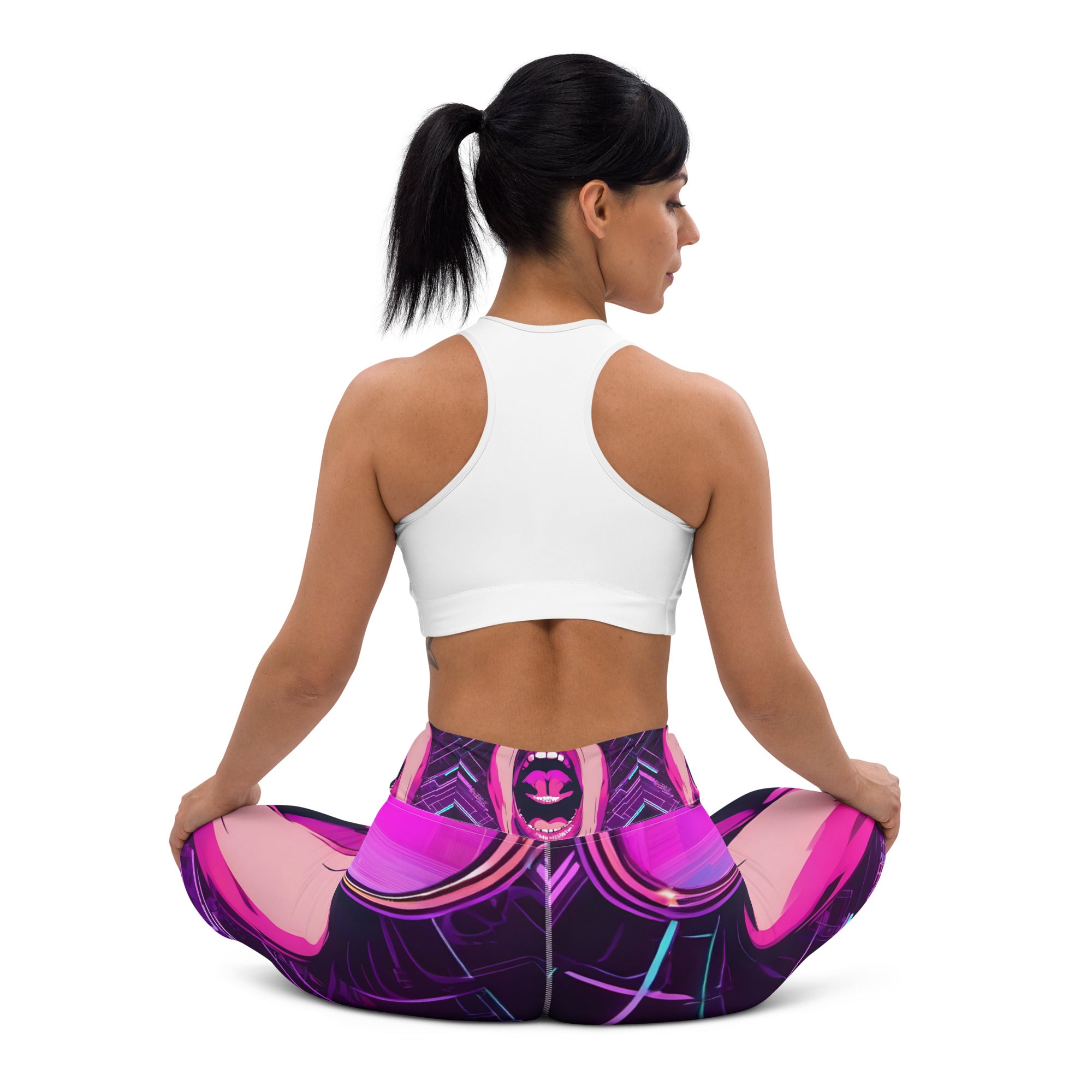You Can't Silence Me Yoga Leggings hot pink, purple