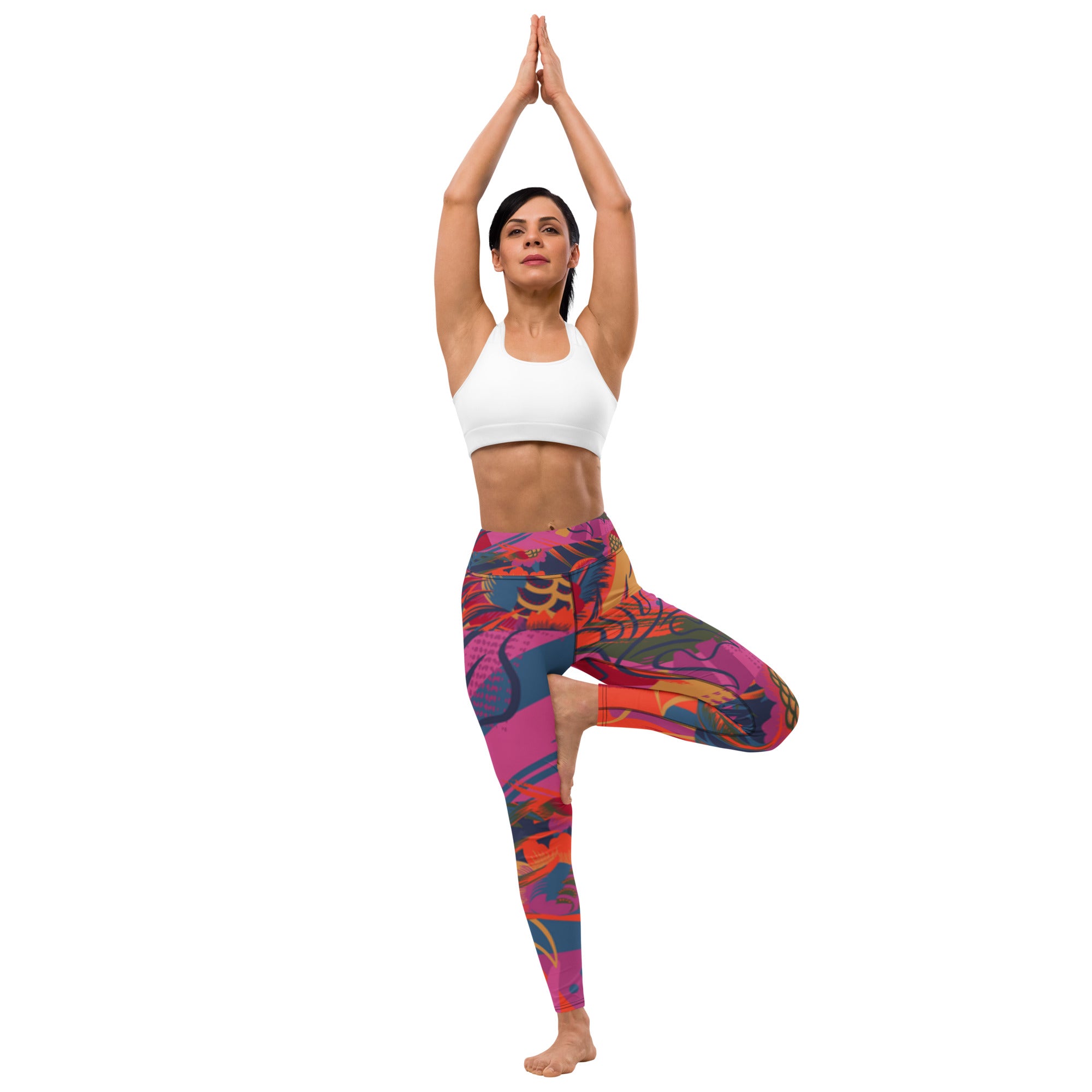 Tropical Magenta Yoga Leggings