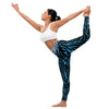  Zebra Yoga Leggings in electric blue, black with white band 