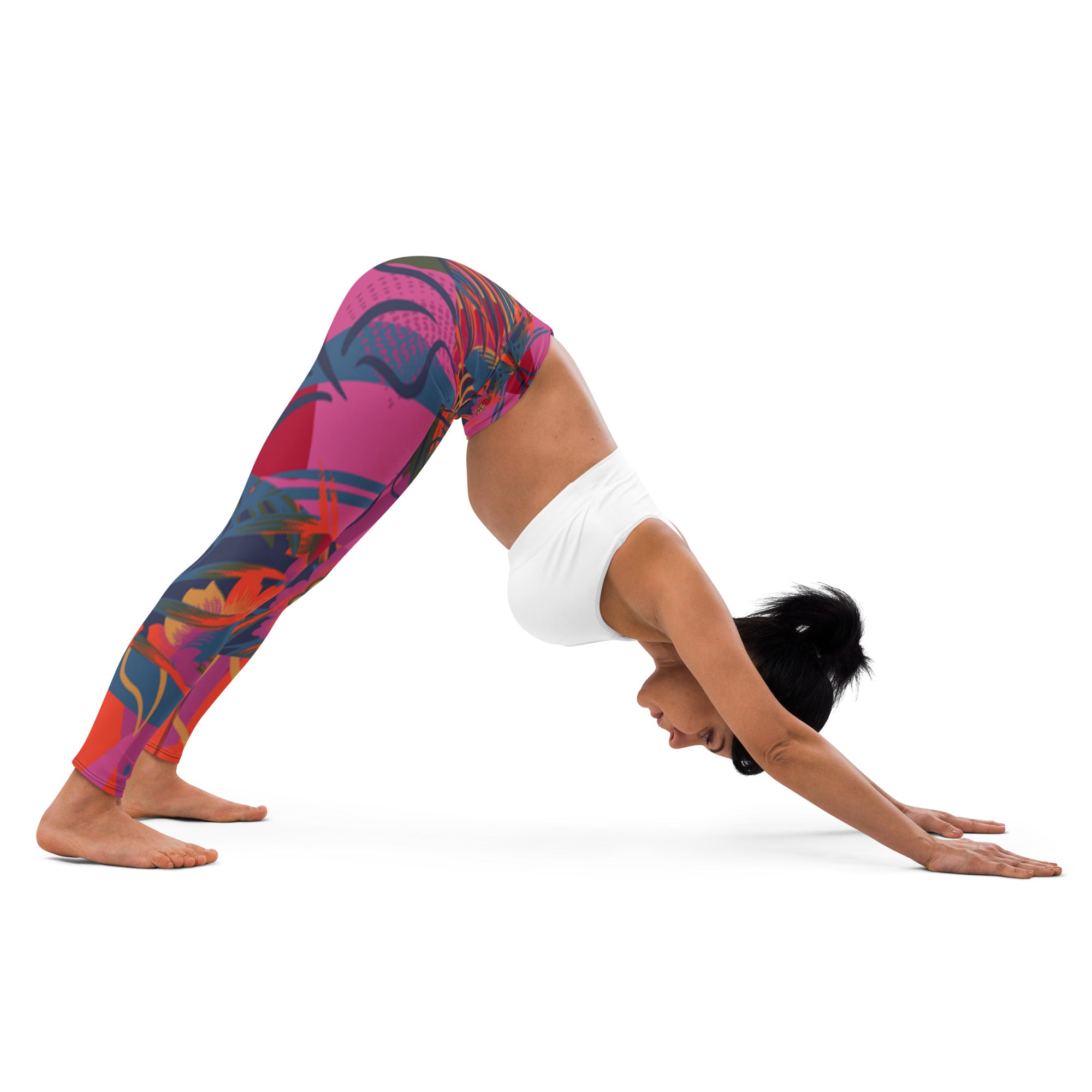 Tropical Magenta Yoga Leggings