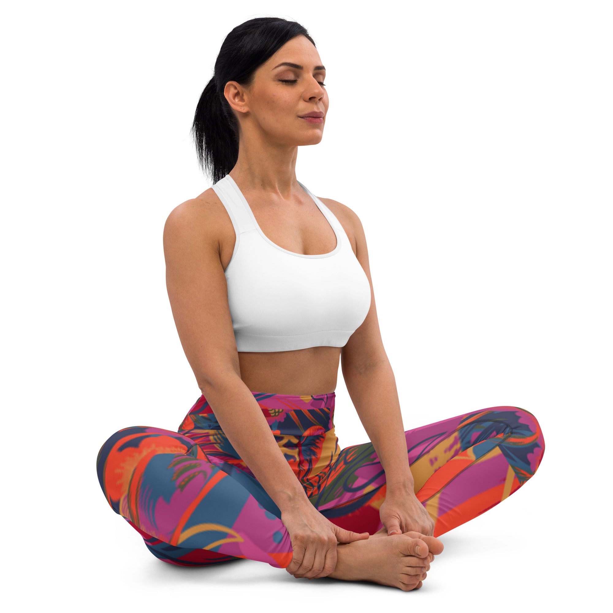 Tropical Magenta Yoga Leggings