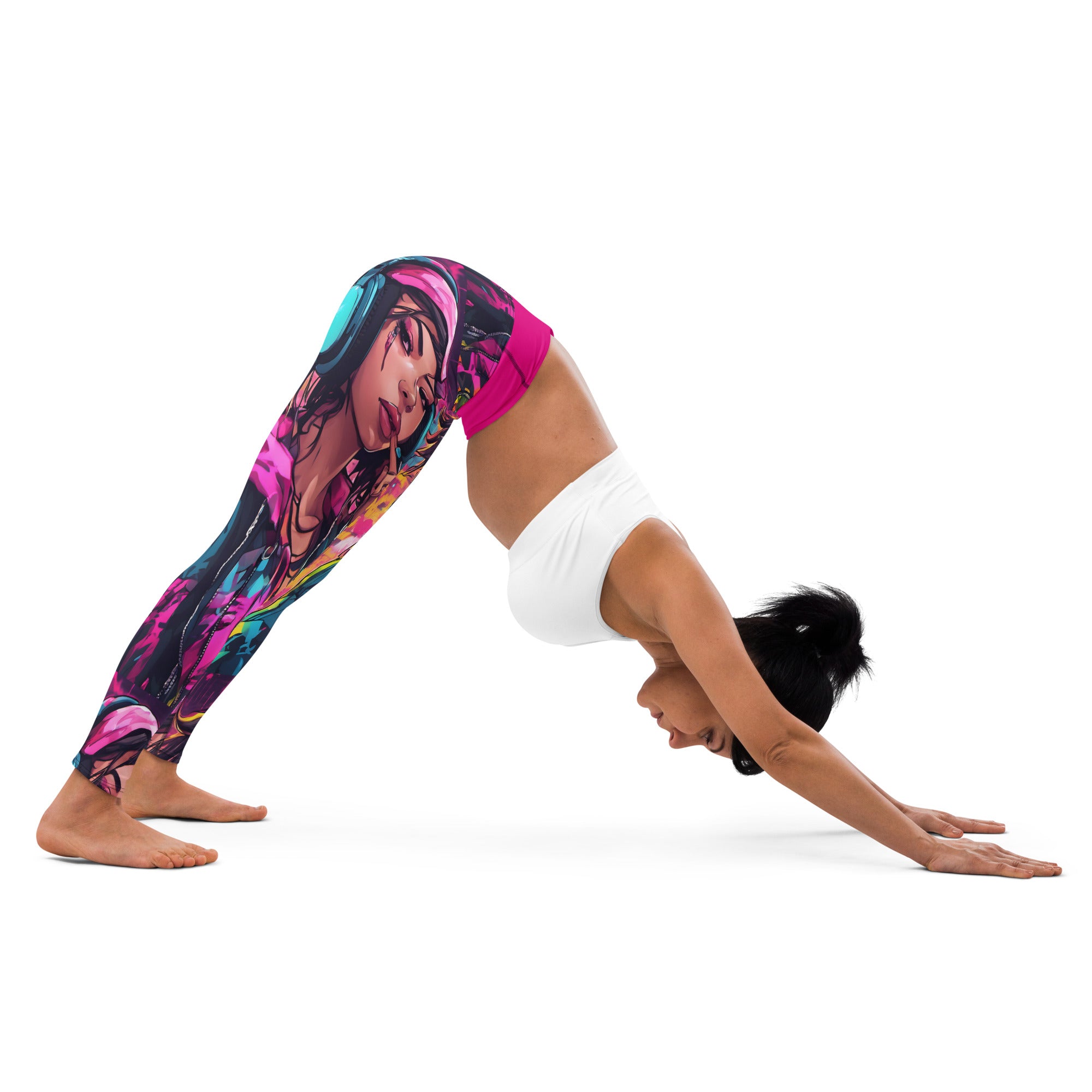 Hip Hop Girl Neon Pink Yoga Leggings