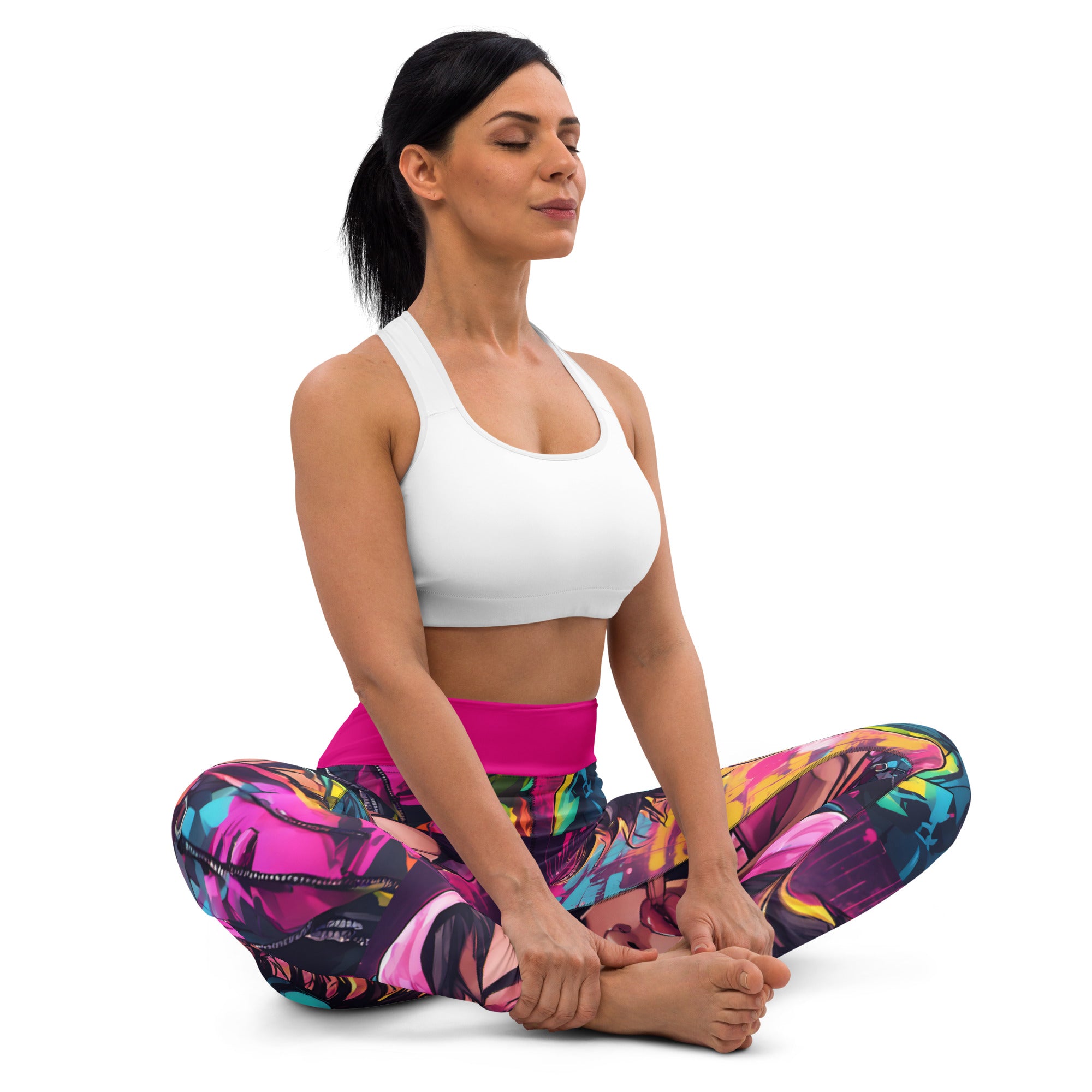 Hip Hop Girl Neon Pink Yoga Leggings