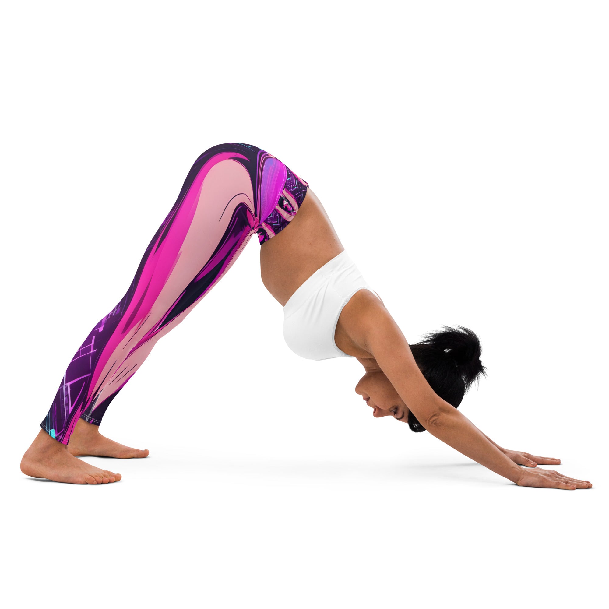 You Can't Silence Me Yoga Leggings hot pink, purple