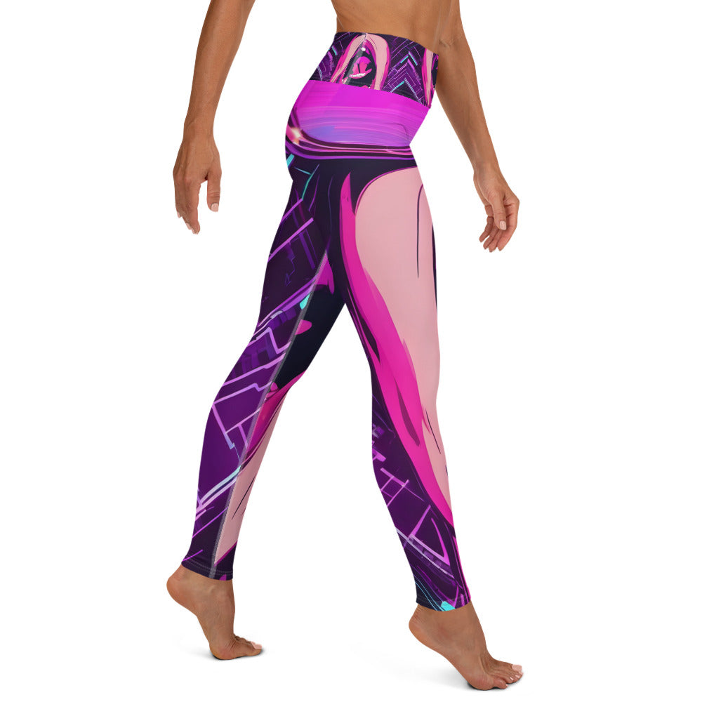 You Can't Silence Me Yoga Leggings hot pink, purple