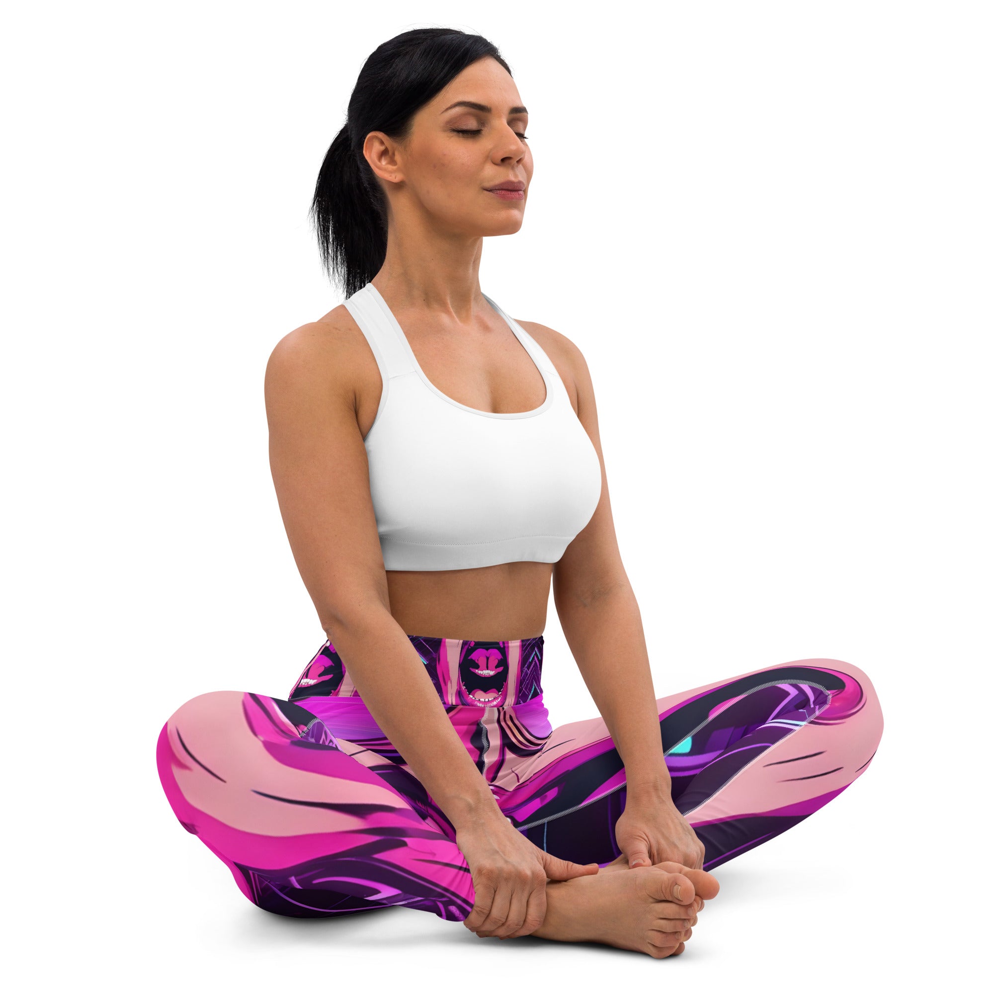 You Can't Silence Me Yoga Leggings hot pink, purple