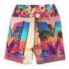 a stunning depiction of Miami’s iconic skyline and palm trees, these shorts also proudly display the word "MIAMI" 