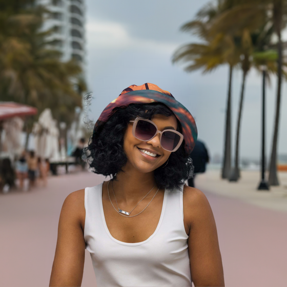 Miami Sunset Reversible Bucket Hat