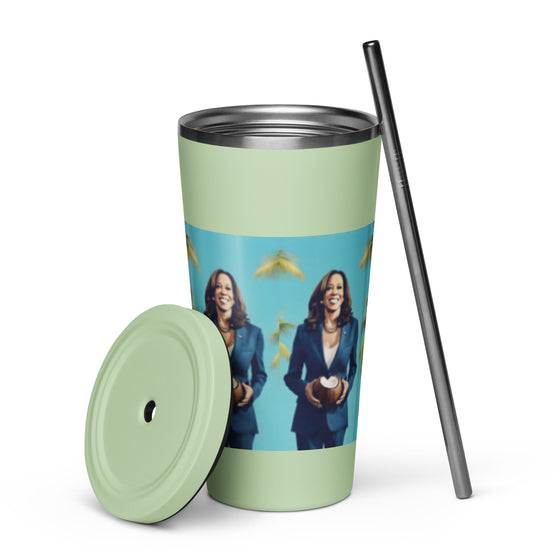 I'M COCONUTS FOR KAMALA Insulated Tumbler with Straw **LIMITED EDITION**