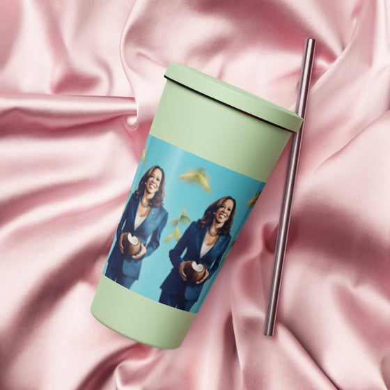 I'M COCONUTS FOR KAMALA Insulated Tumbler with Straw **LIMITED EDITION**