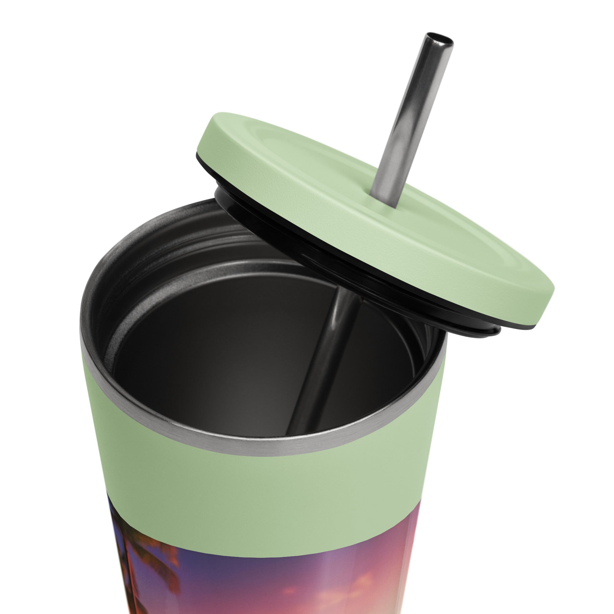 Pink Flamingo Tumbler w/straw 20 oz