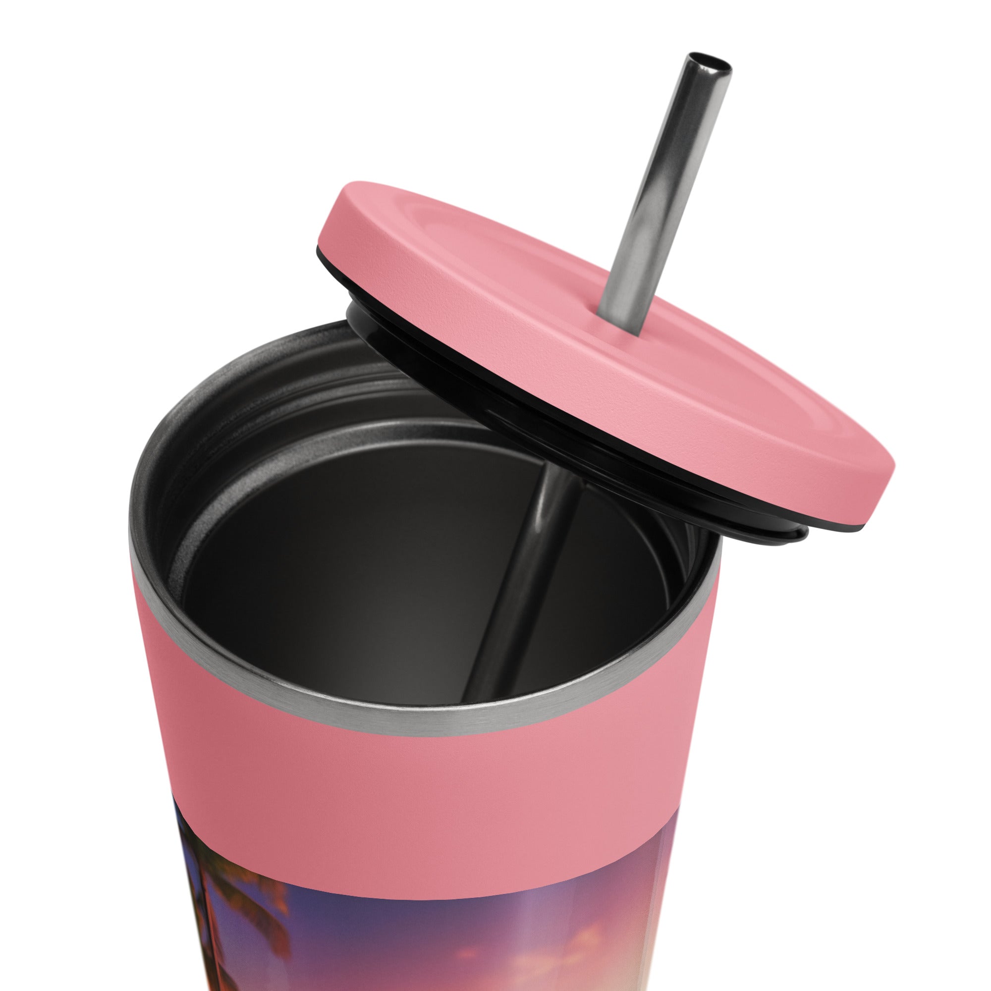Pink Flamingo Tumbler w/straw 20 oz