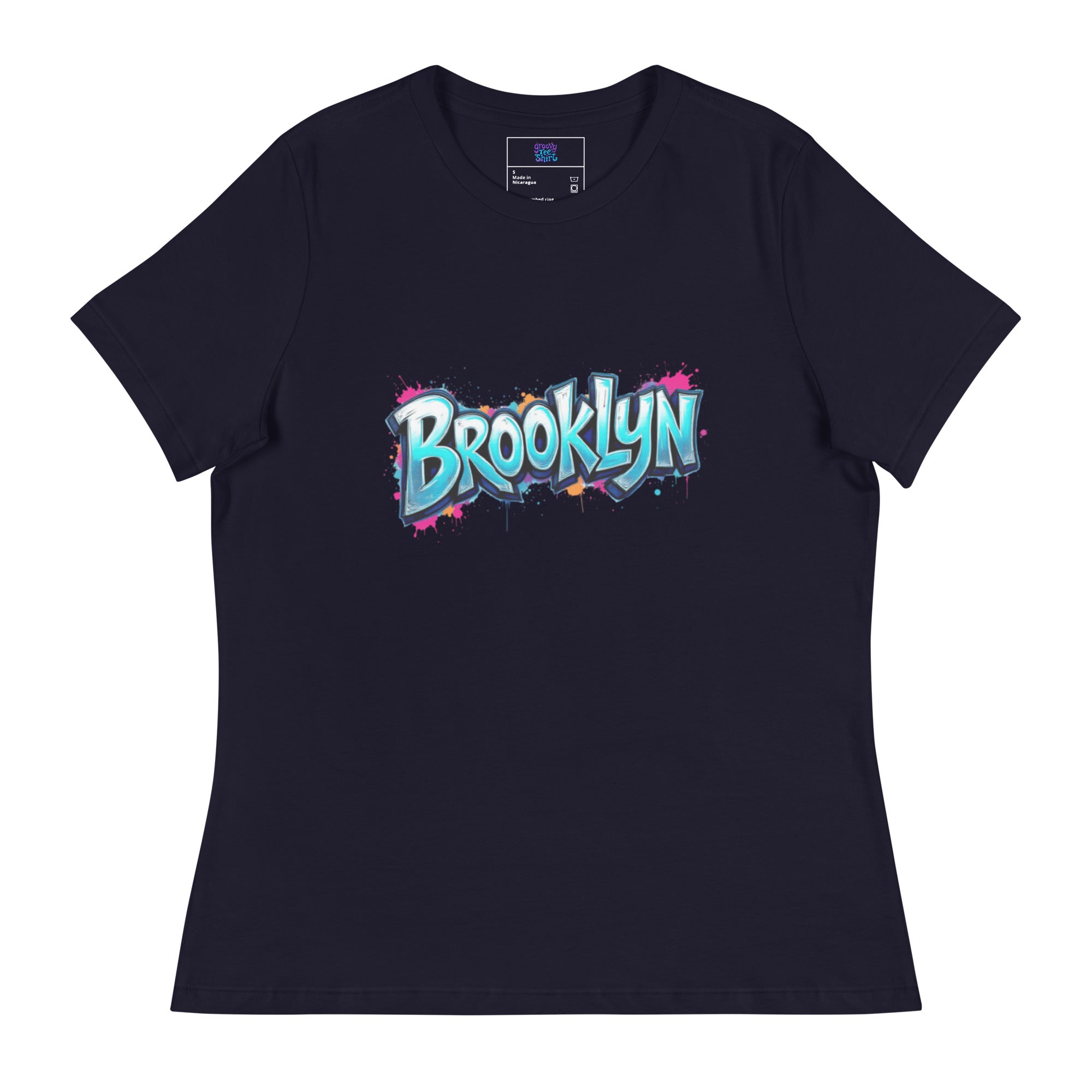 Black tee with BROOKLYN in grafitti