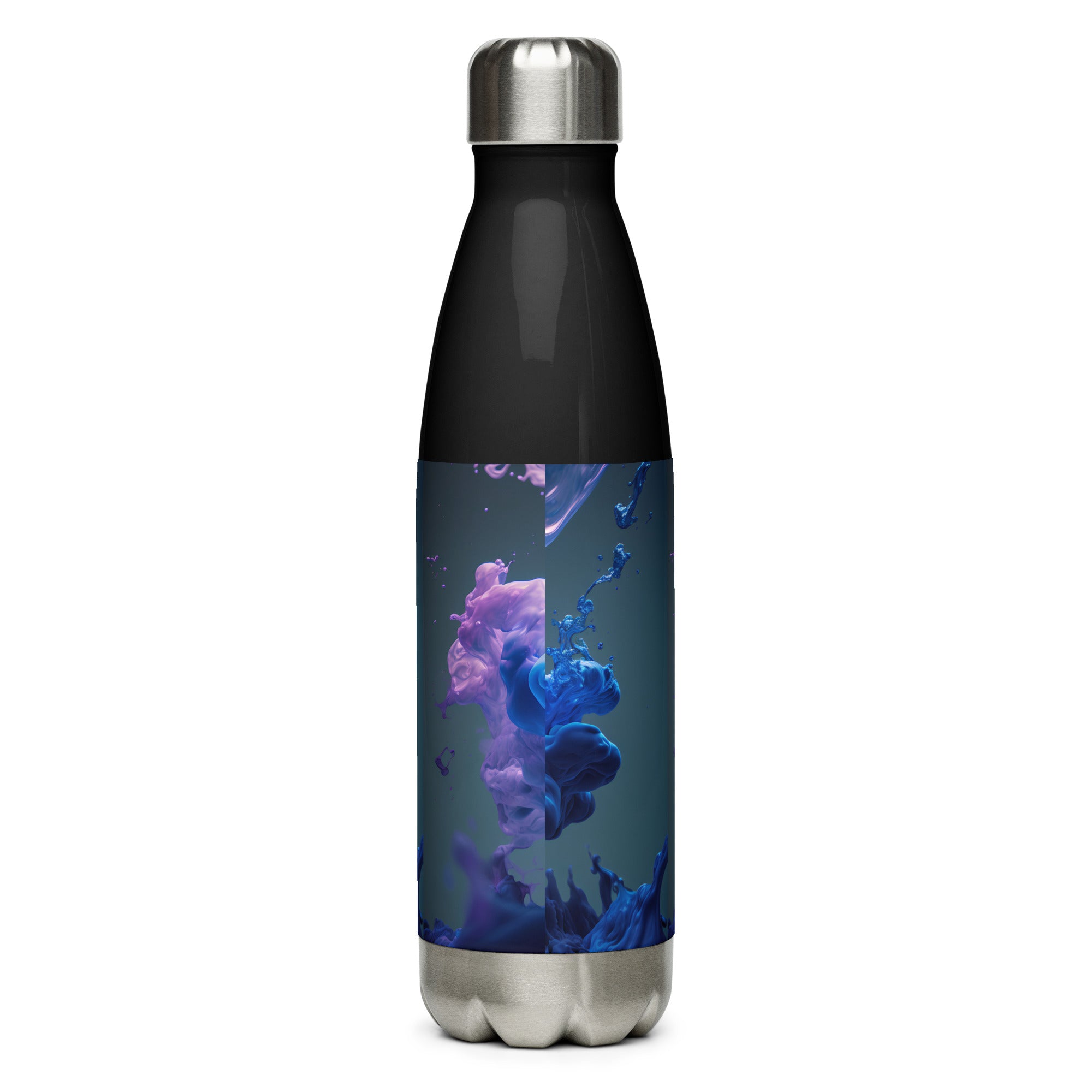 Purple Blue Clouds Glossy water bottle