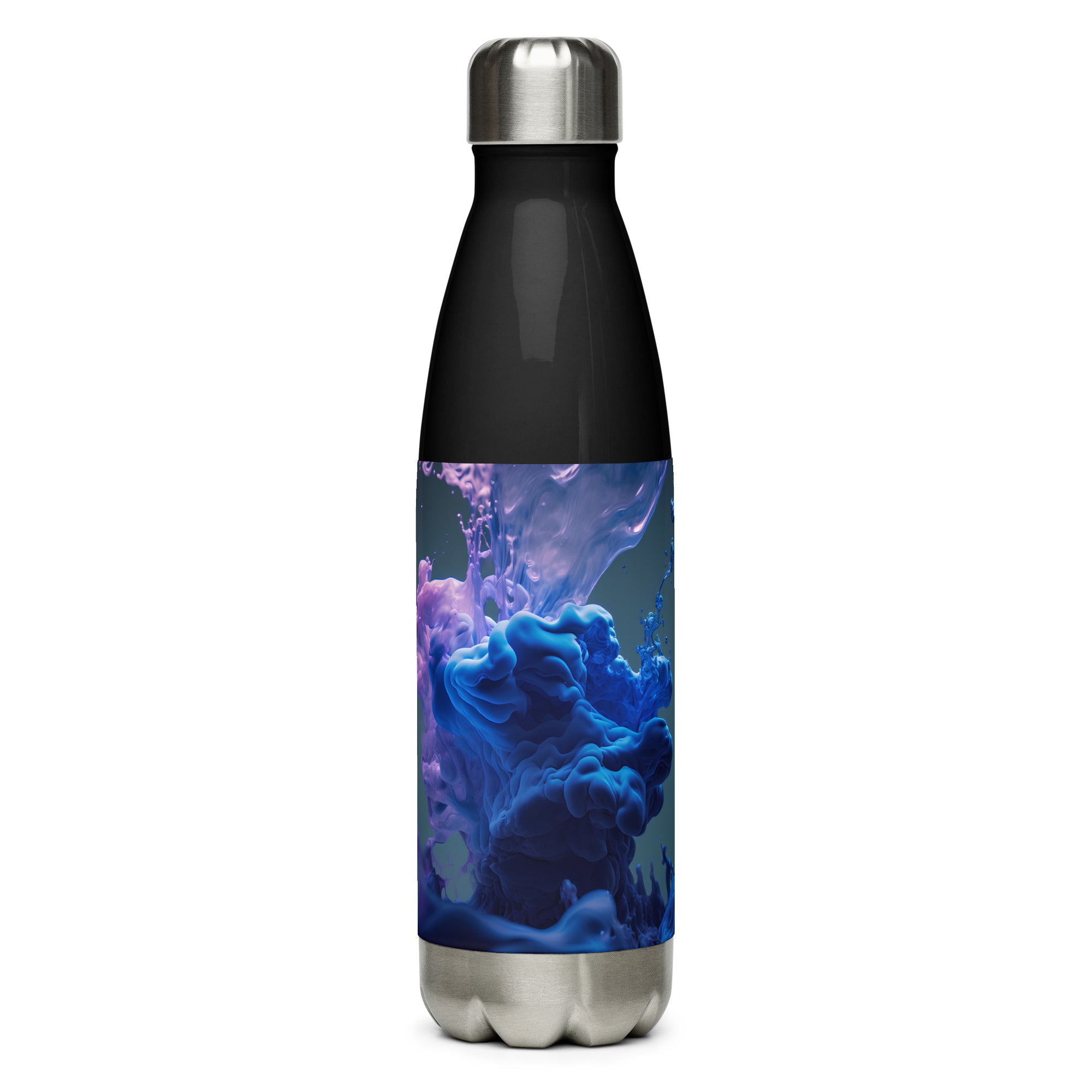Purple Blue Clouds Glossy water bottle