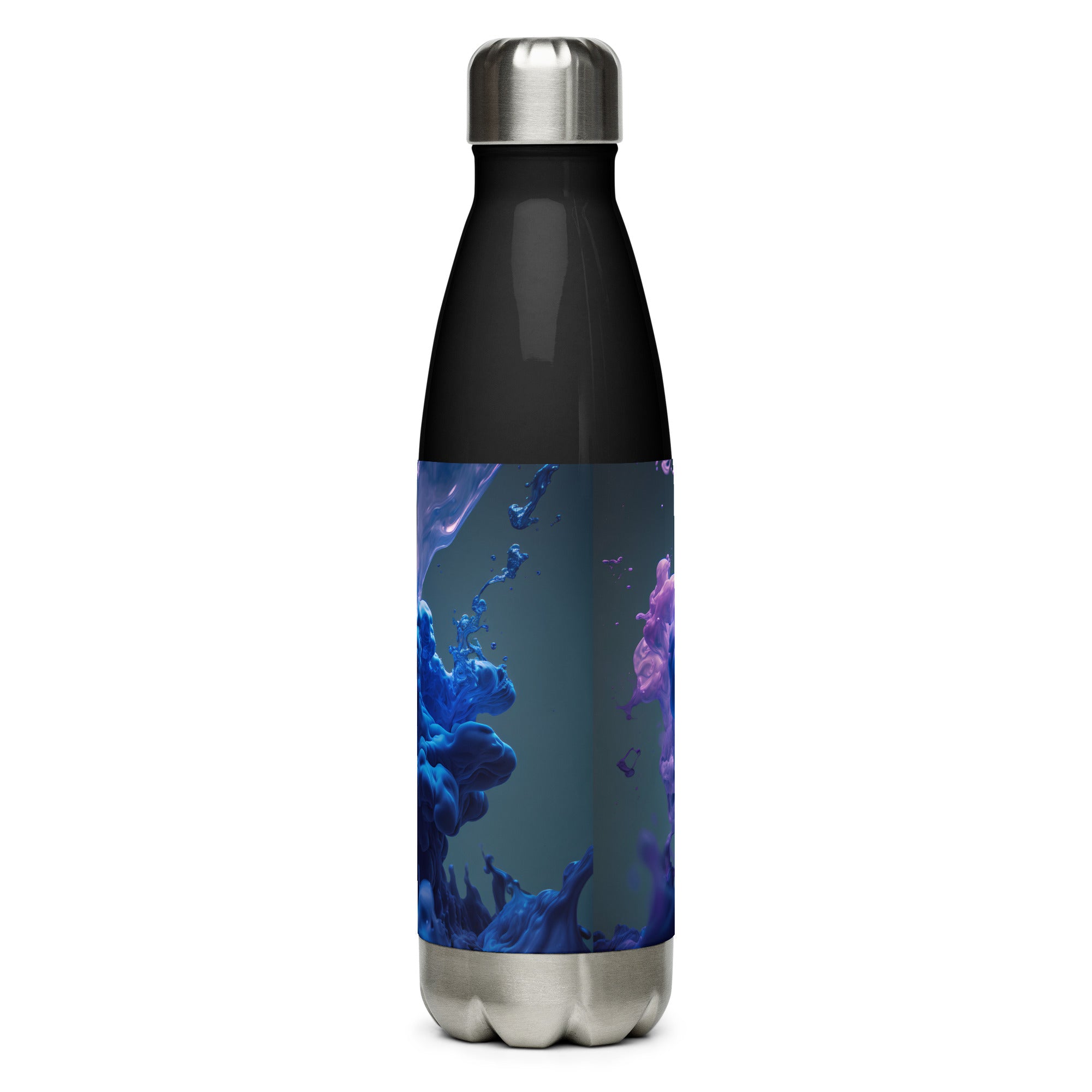 Purple Blue Clouds Glossy water bottle