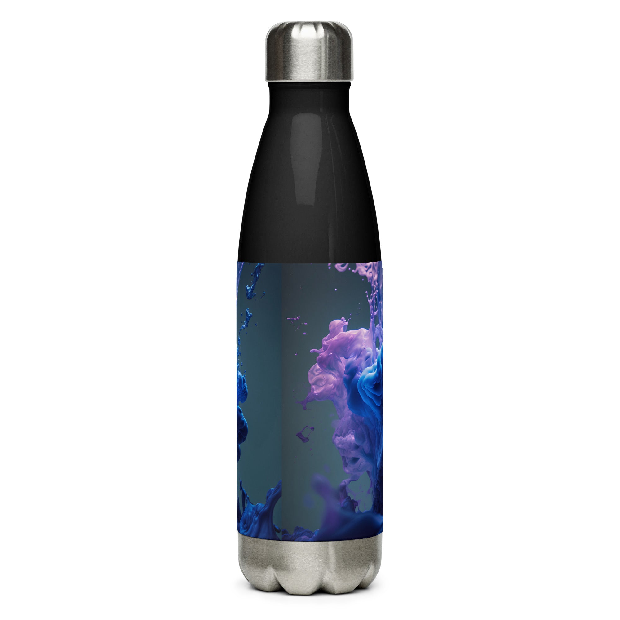 Purple Blue Clouds Glossy water bottle