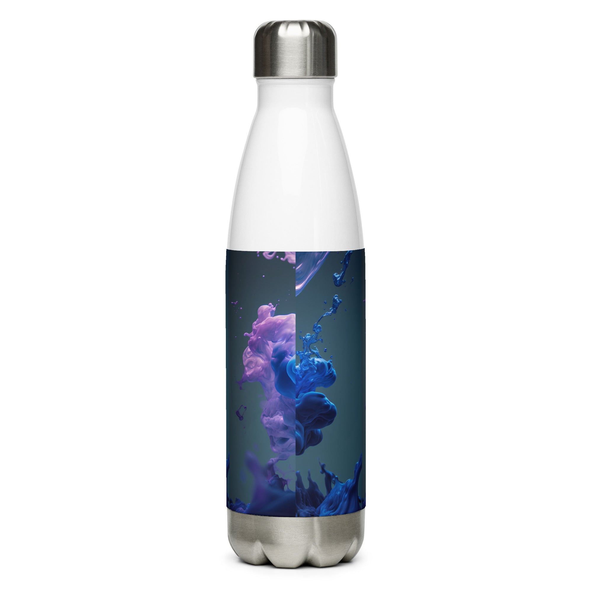 Purple Blue Clouds Glossy water bottle
