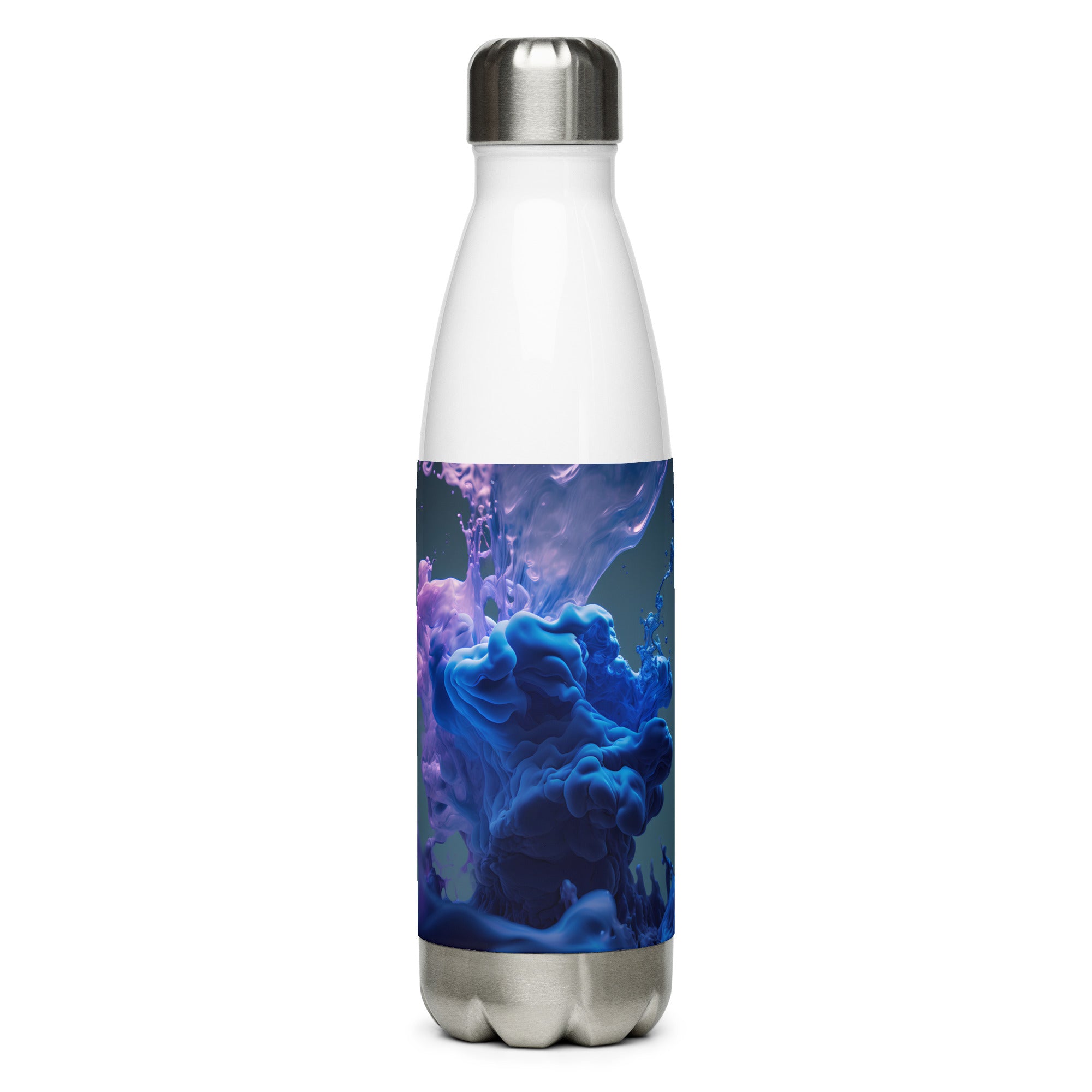 Purple Blue Clouds Glossy water bottle