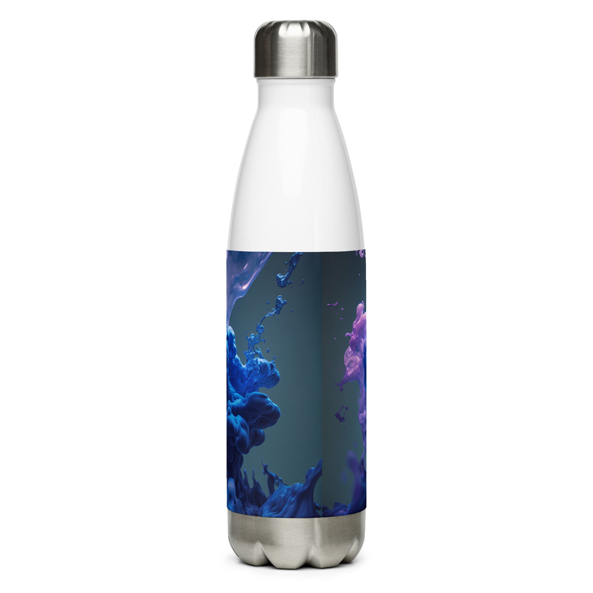 Purple Blue Clouds Glossy water bottle