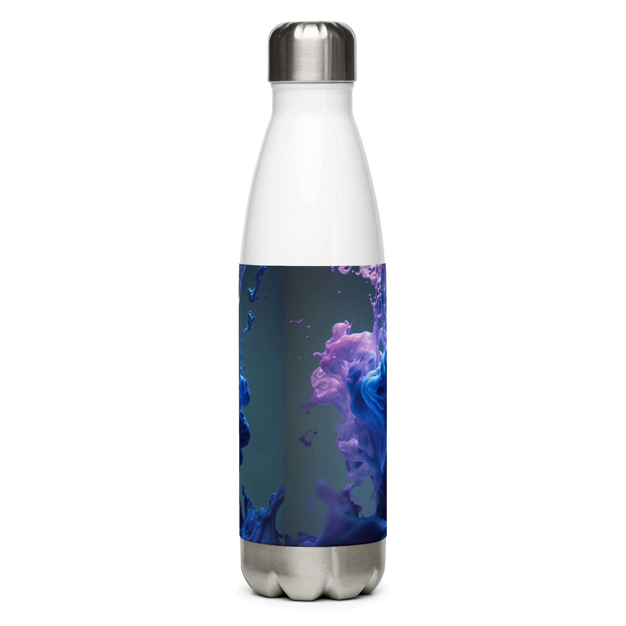 Purple Blue Clouds Glossy water bottle