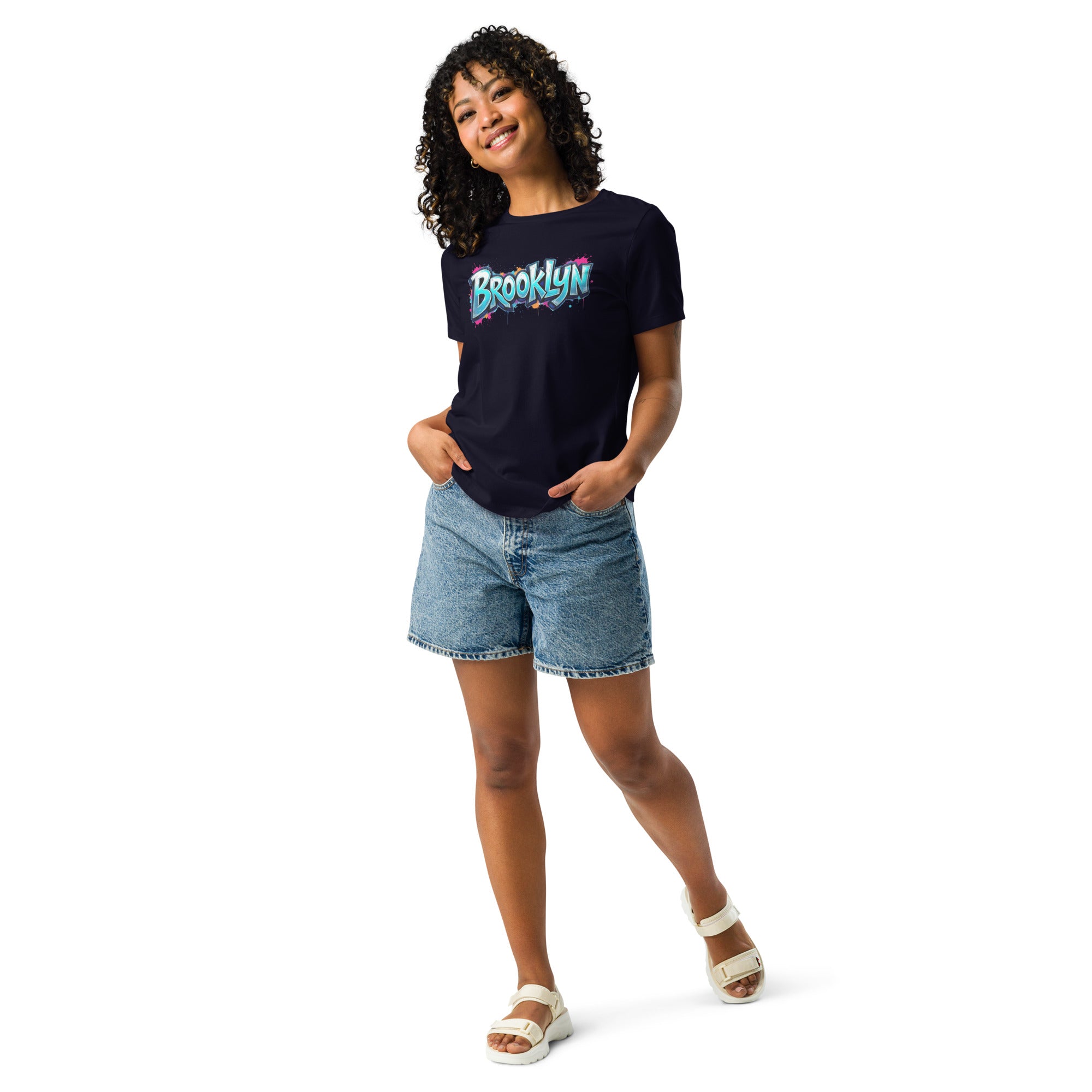 Brooklyn Blue Grafitti Women's Relaxed T-Shirt