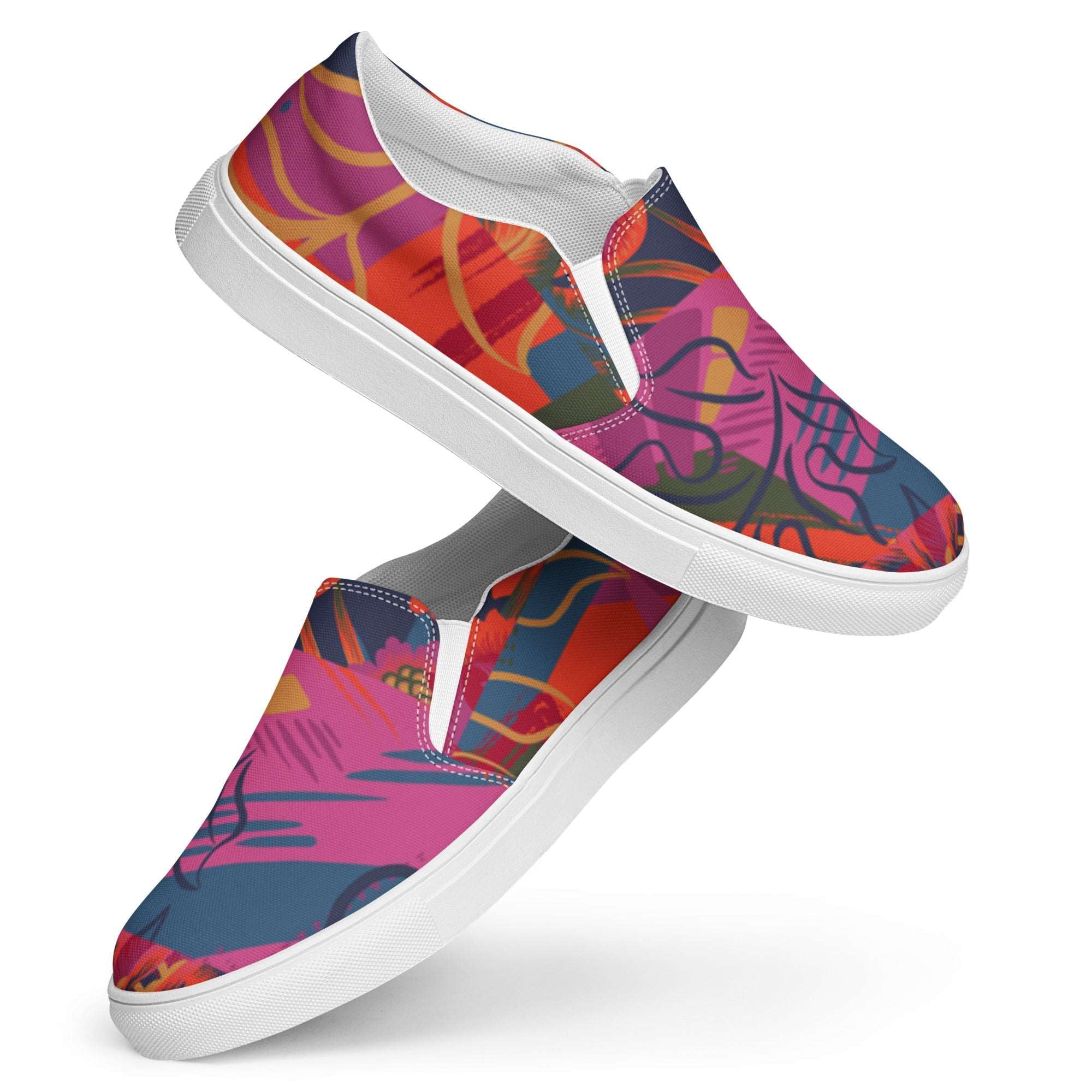 Tropical Magenta slip-on canvas shoes